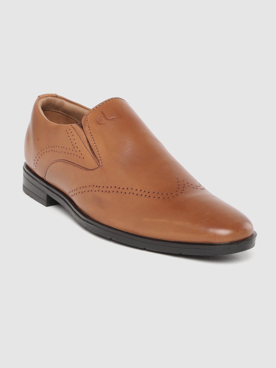 

CLOG LONDON Men Tan Brown Leather Formal Slip Ons