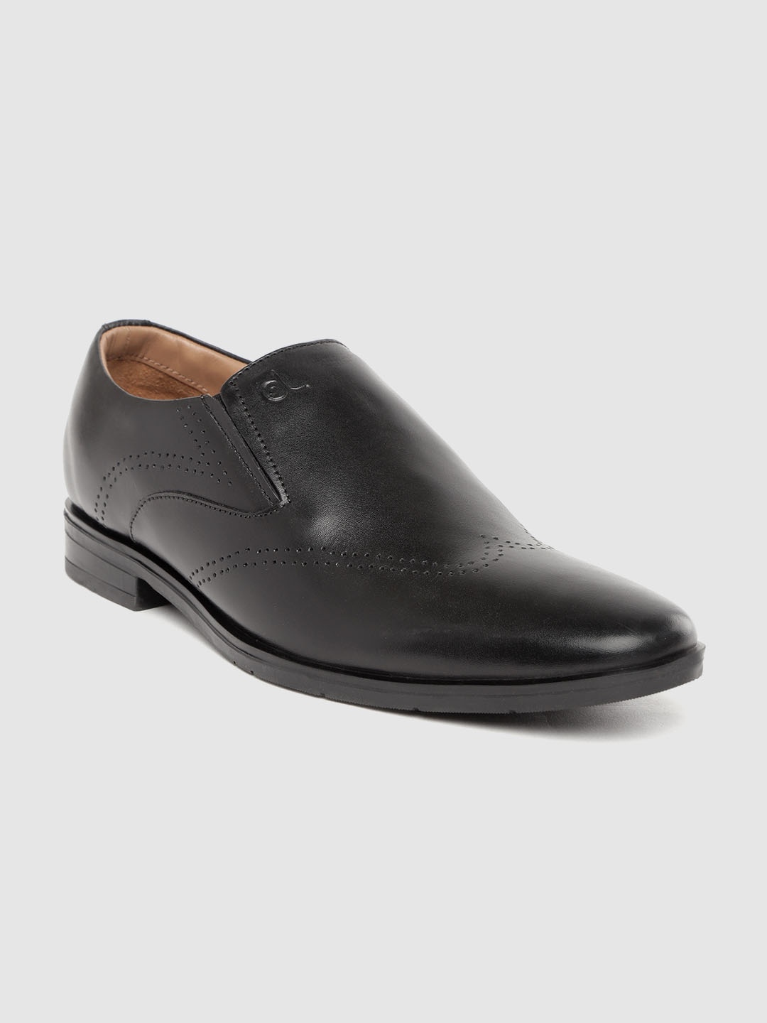 

CLOG LONDON Men Black Leather Formal Slip Ons