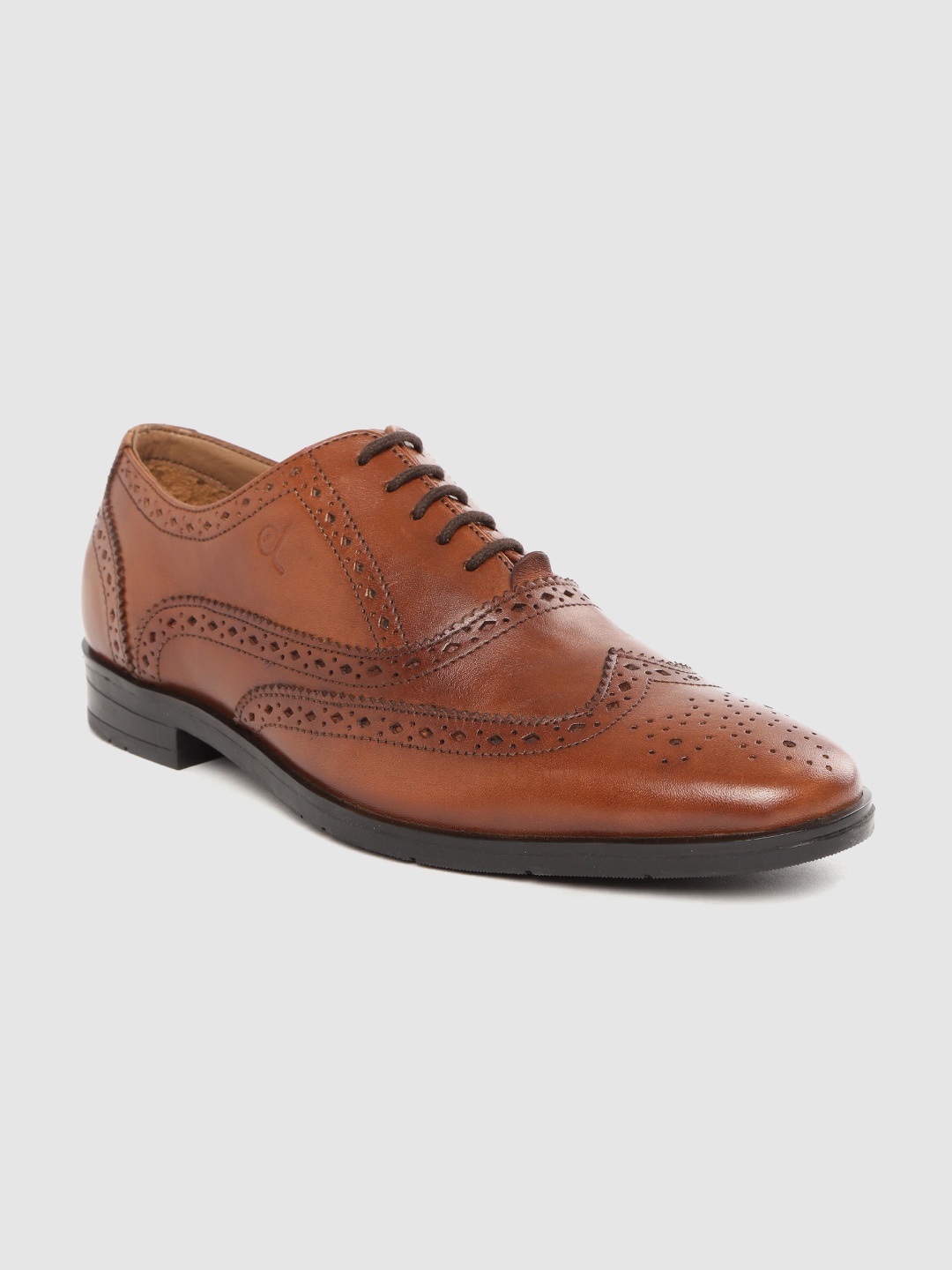 

CLOG LONDON Men Brown Leather Perforated Formal Full Brogues