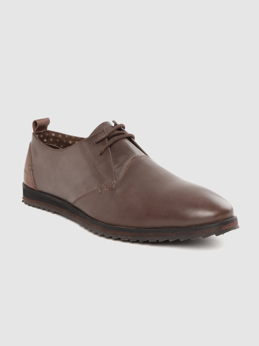 

CLOG LONDON Men Coffee Brown Leather Derbys