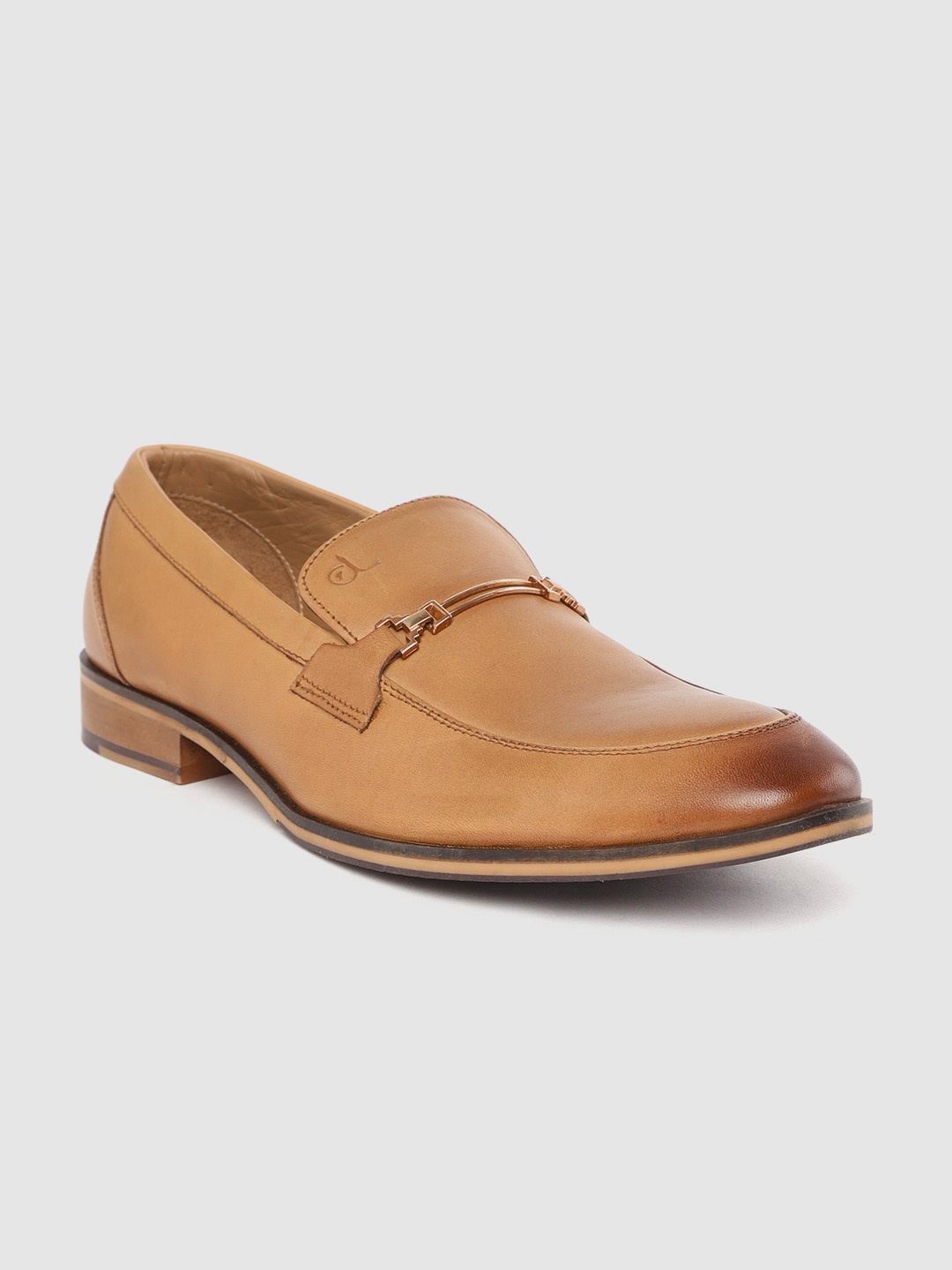 

CLOG LONDON Men Tan Brown Leather Party Horsebit Loafers