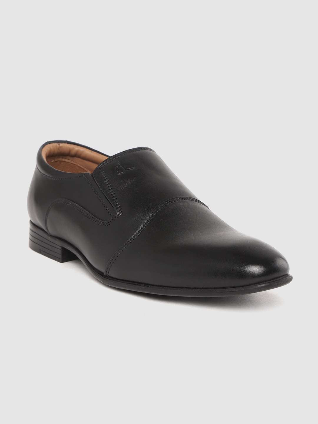 

CLOG LONDON Men Black Leather Formal Slip-Ons