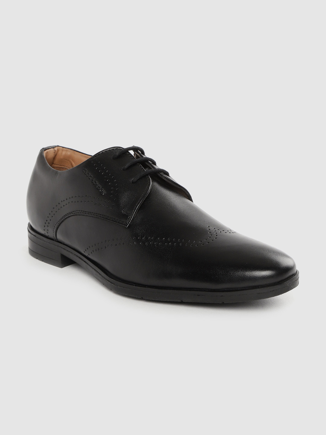 

CLOG LONDON Men Black Leather Formal Derbys