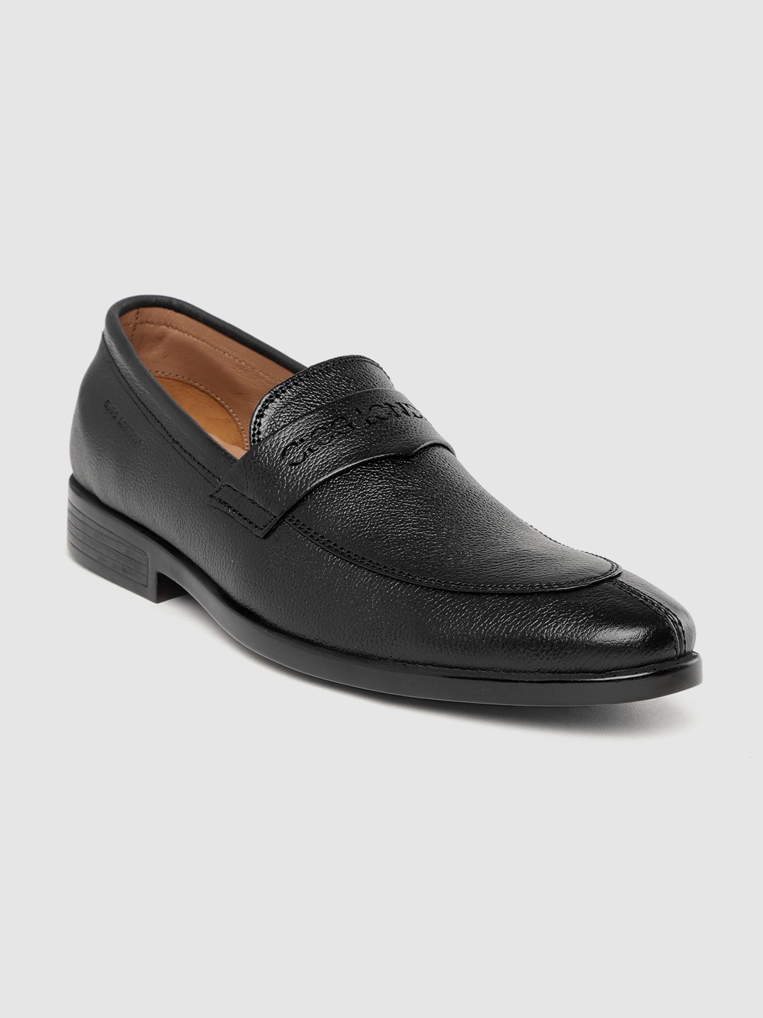 

CLOG LONDON Men Black Solid Leather Formal Slip-Ons