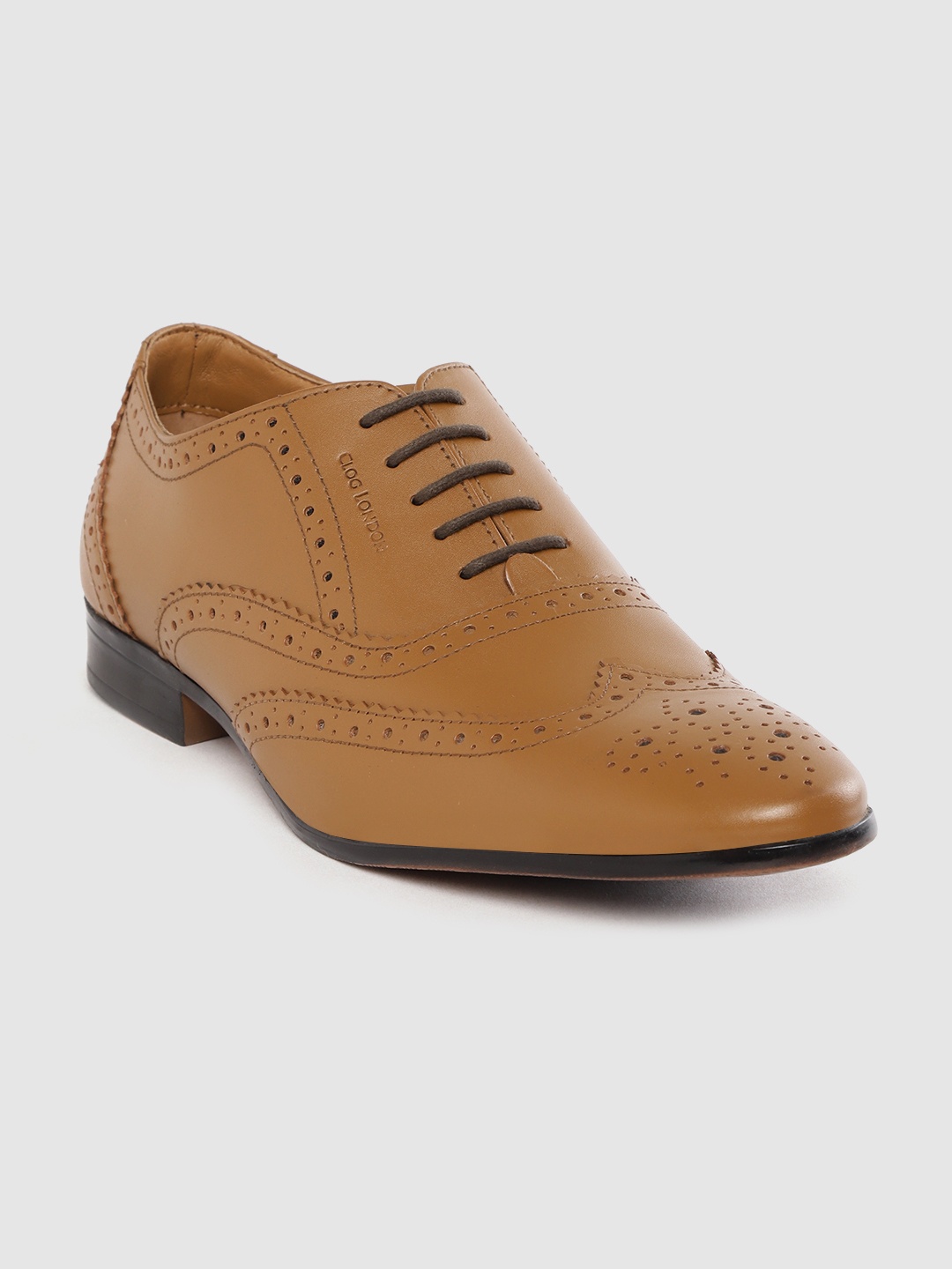 

CLOG LONDON Men Tan Brown Leather Formal Brogues