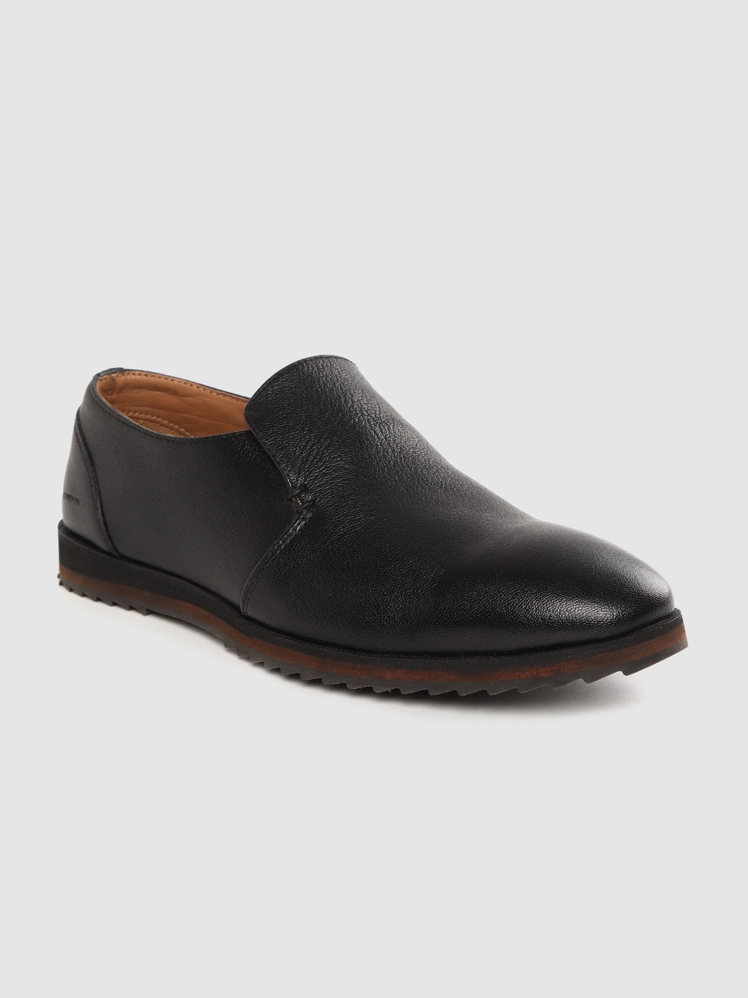 

CLOG LONDON Men Black Leather Formal Slip-Ons