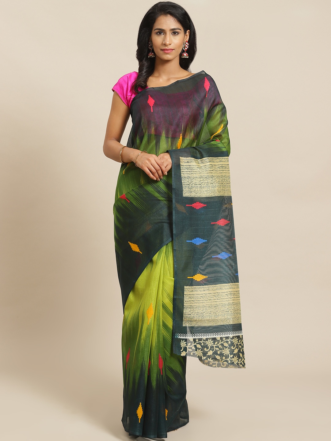 

KALINI Green Printed Saree