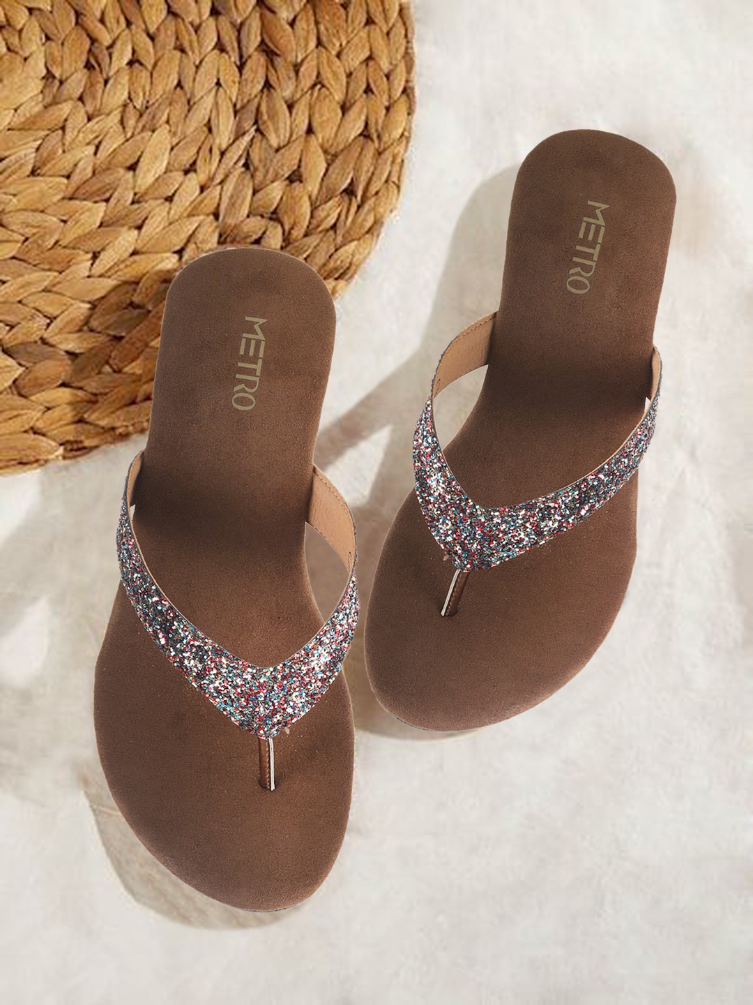 

Metro Women Gold-Toned Embellished Wedges