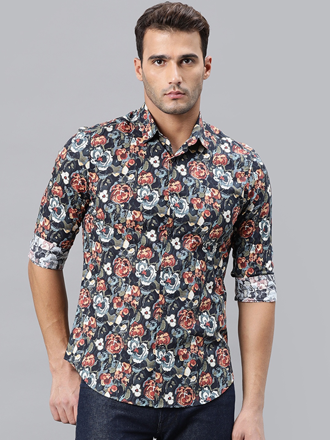 RARE RABBIT Men Borak Regular Fit Floral Printed Shirt, Multi