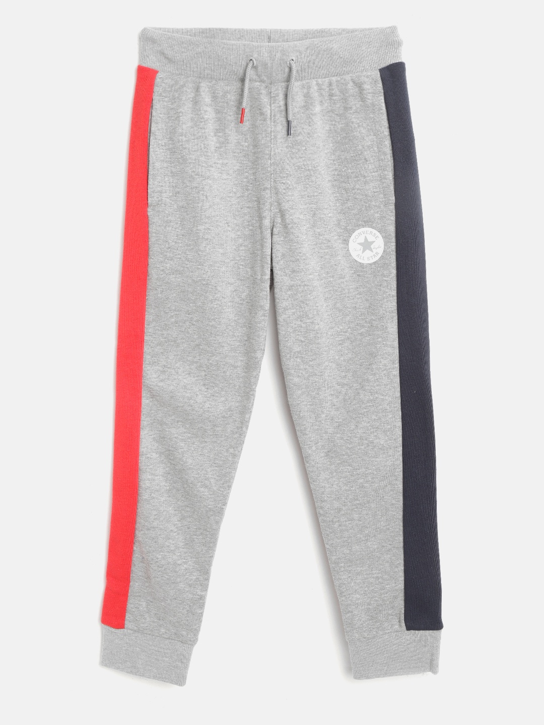 

Converse Boys Grey Melange Solid Joggers with Side Taping & Brand Logo Print Detail