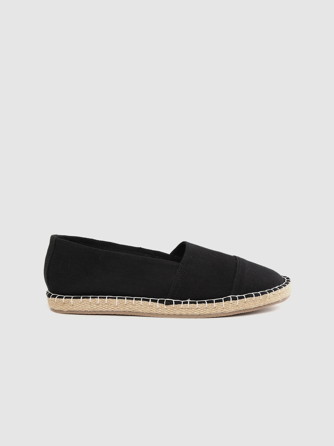 

Mast & Harbour Women Black Solid Recycled Denim Espadrilles