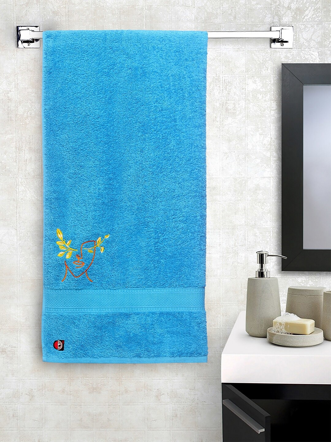 

DECOREALM Blue Solid 380 GSM 100% Cotton Bath Towel