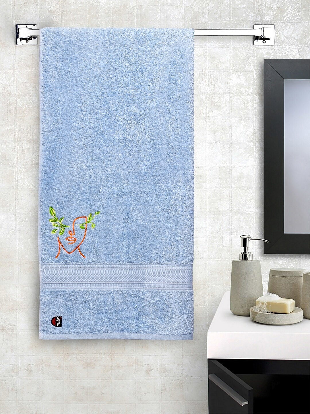

DECOREALM Unisex Blue Solid 380 GSM Bath Towel