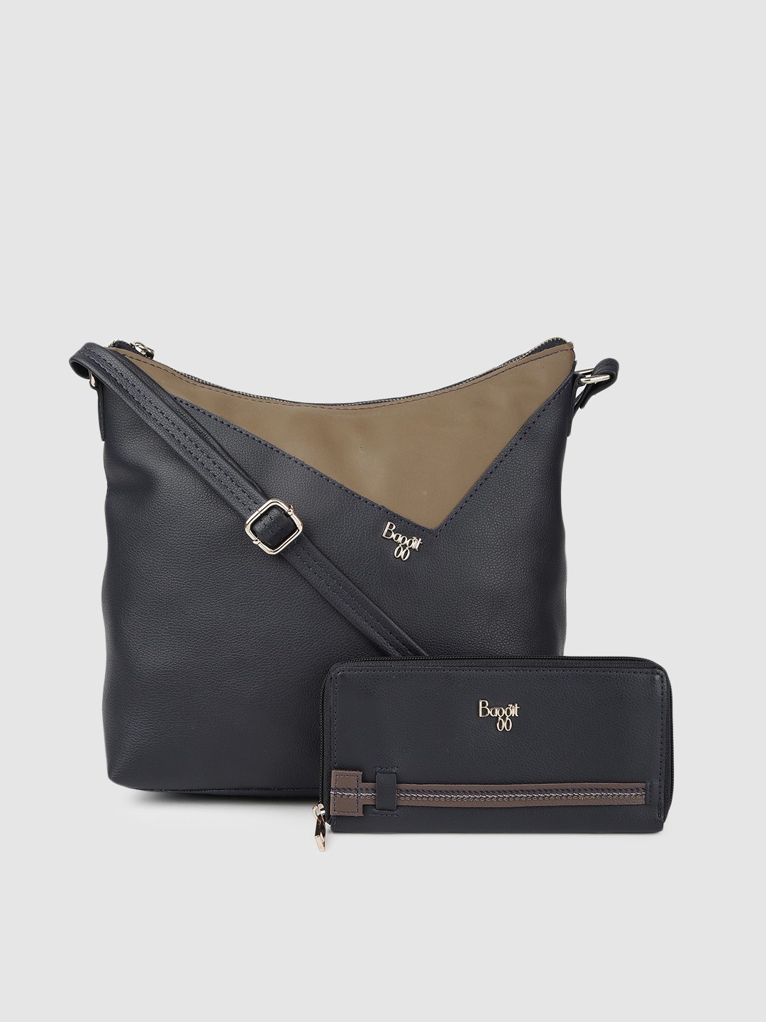 

Baggit Blue & Brown Colourblocked Sling Bag