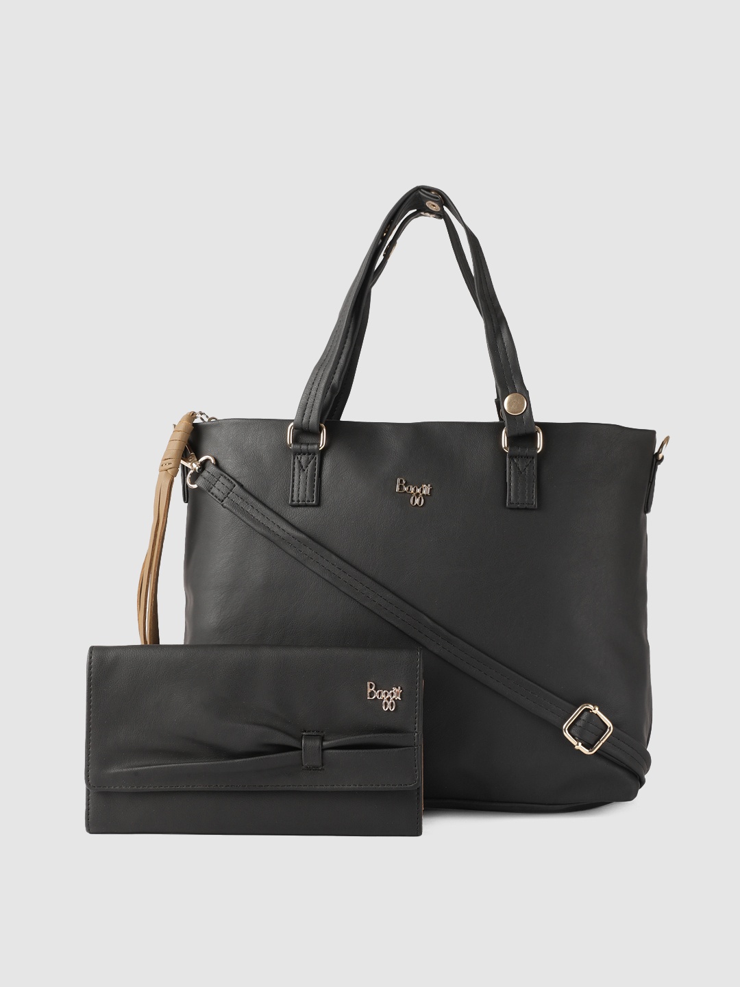 

Baggit Black Solid Handheld Bag