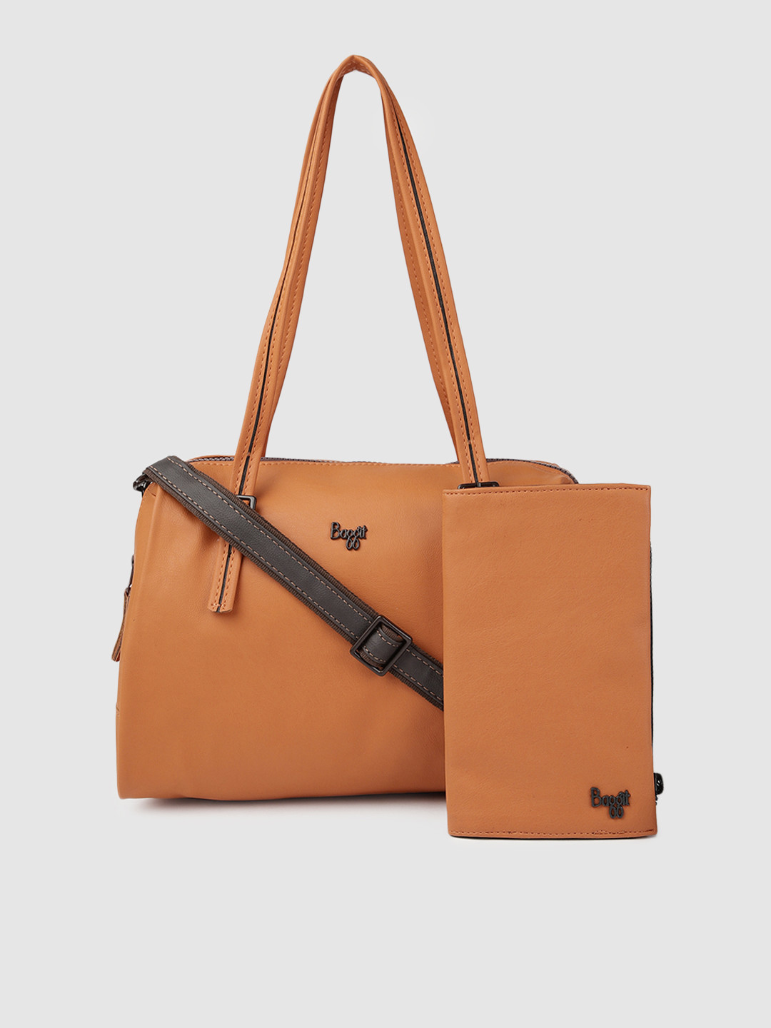 

Baggit Orange Solid Shoulder Bag With Wallet
