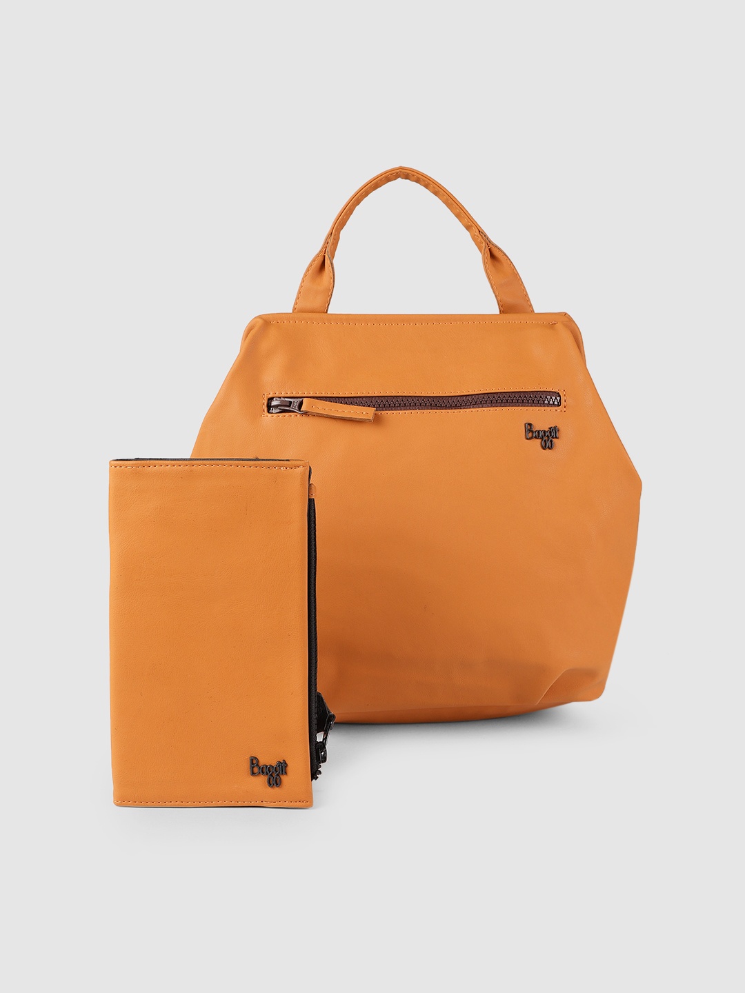 

Baggit Orange Solid Handheld Bag with Pouch