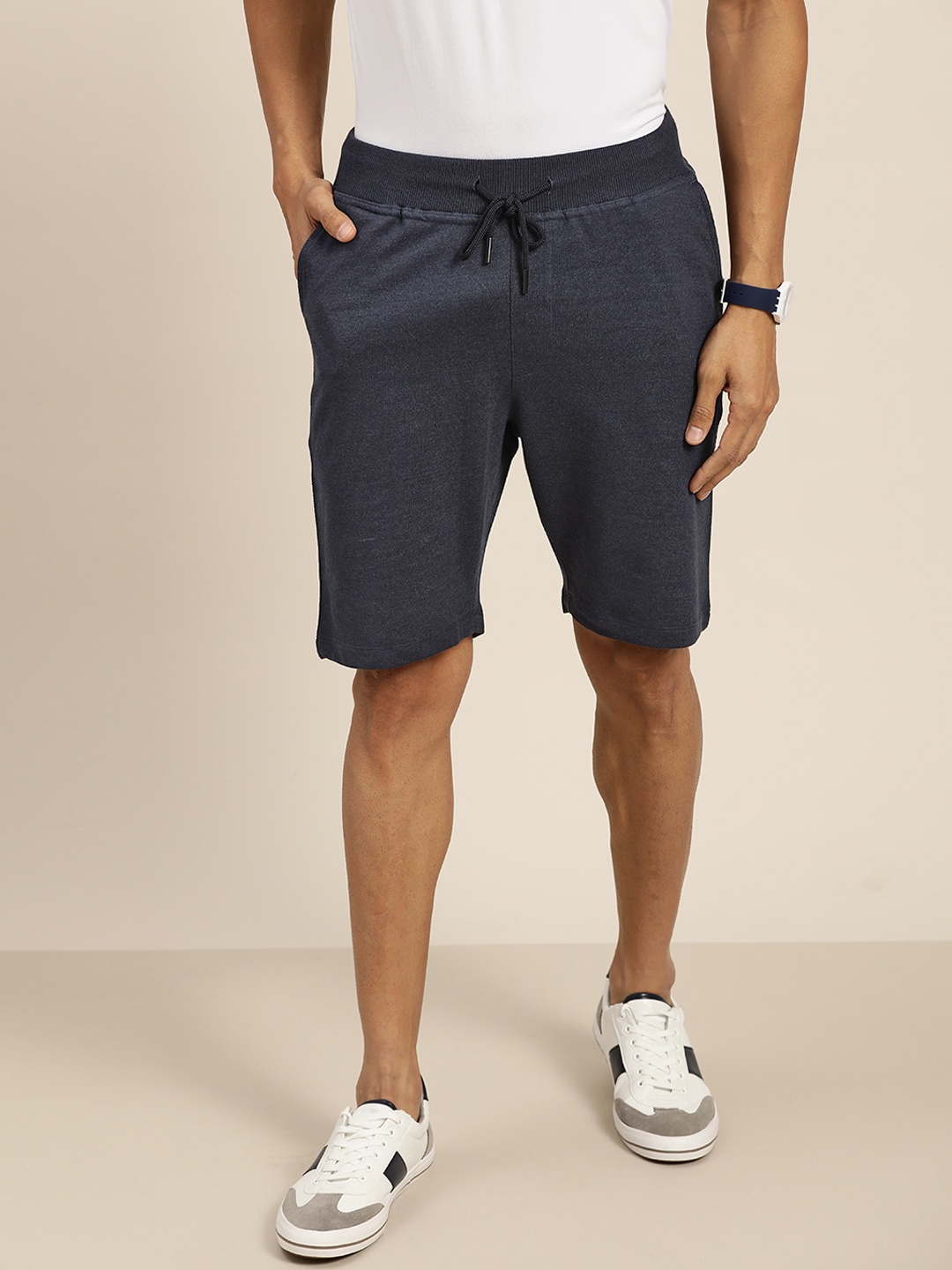 

INVICTUS Men Navy Blue Solid Regular Fit Regular Shorts