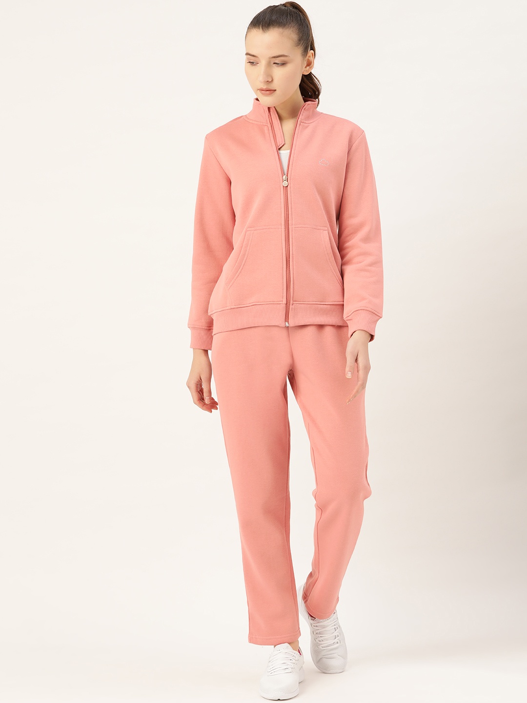 

Sweet Dreams Women Peach-Coloured Solid Tracksuit