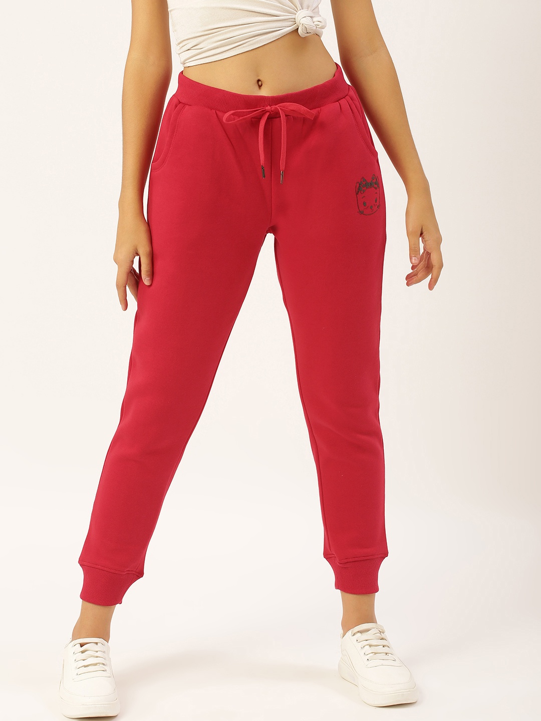 

Sweet Dreams Women Red Solid Cropped Joggers