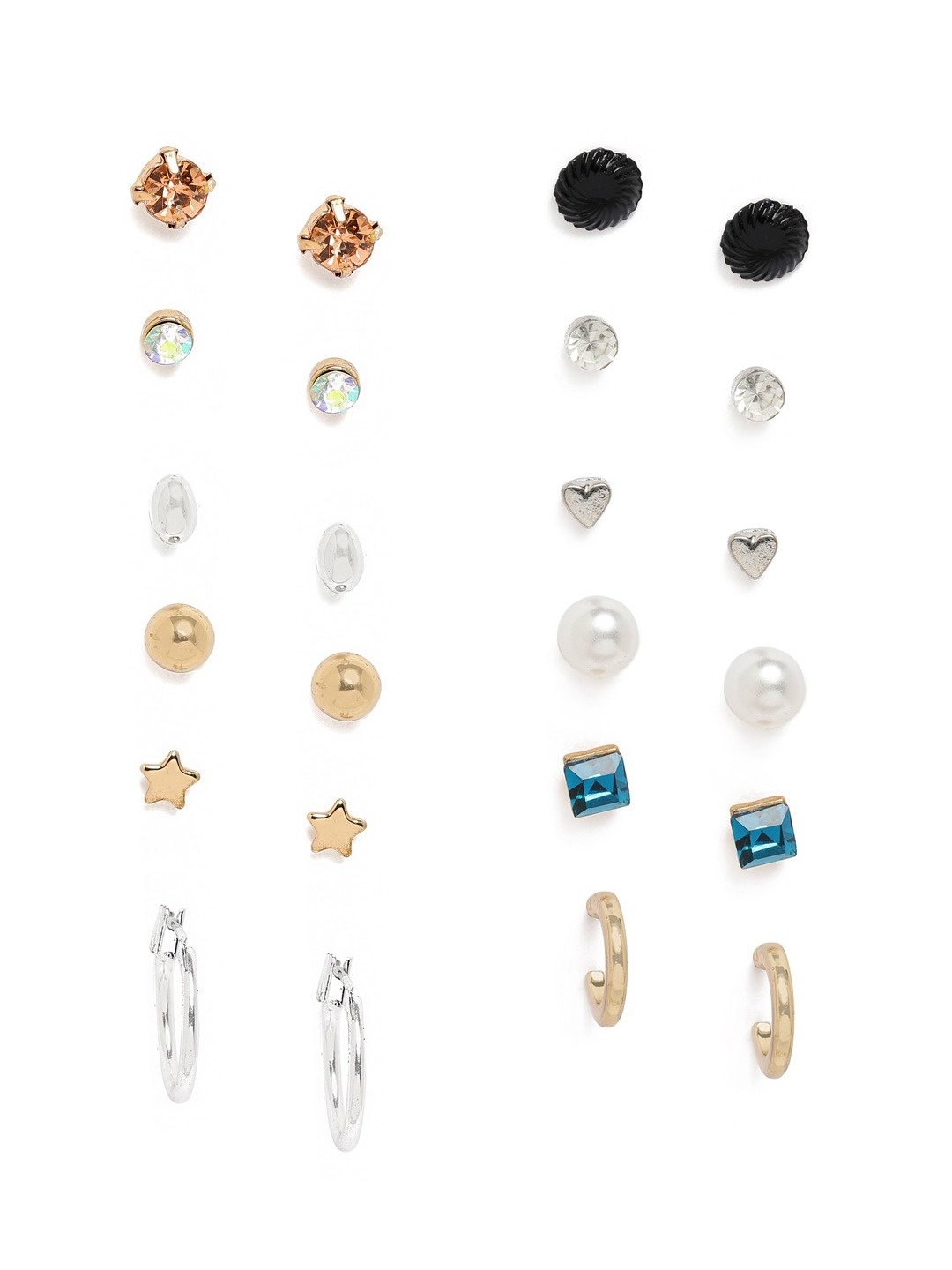 

Zaveri Pearls Multicoloured Geometric Studs, Multi