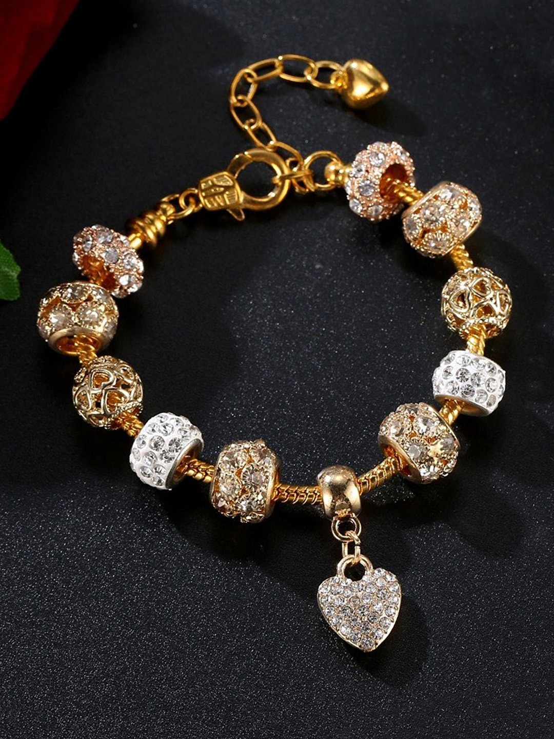 

Yellow Chimes Gold-Plated Handcrafted Charm Bracelet