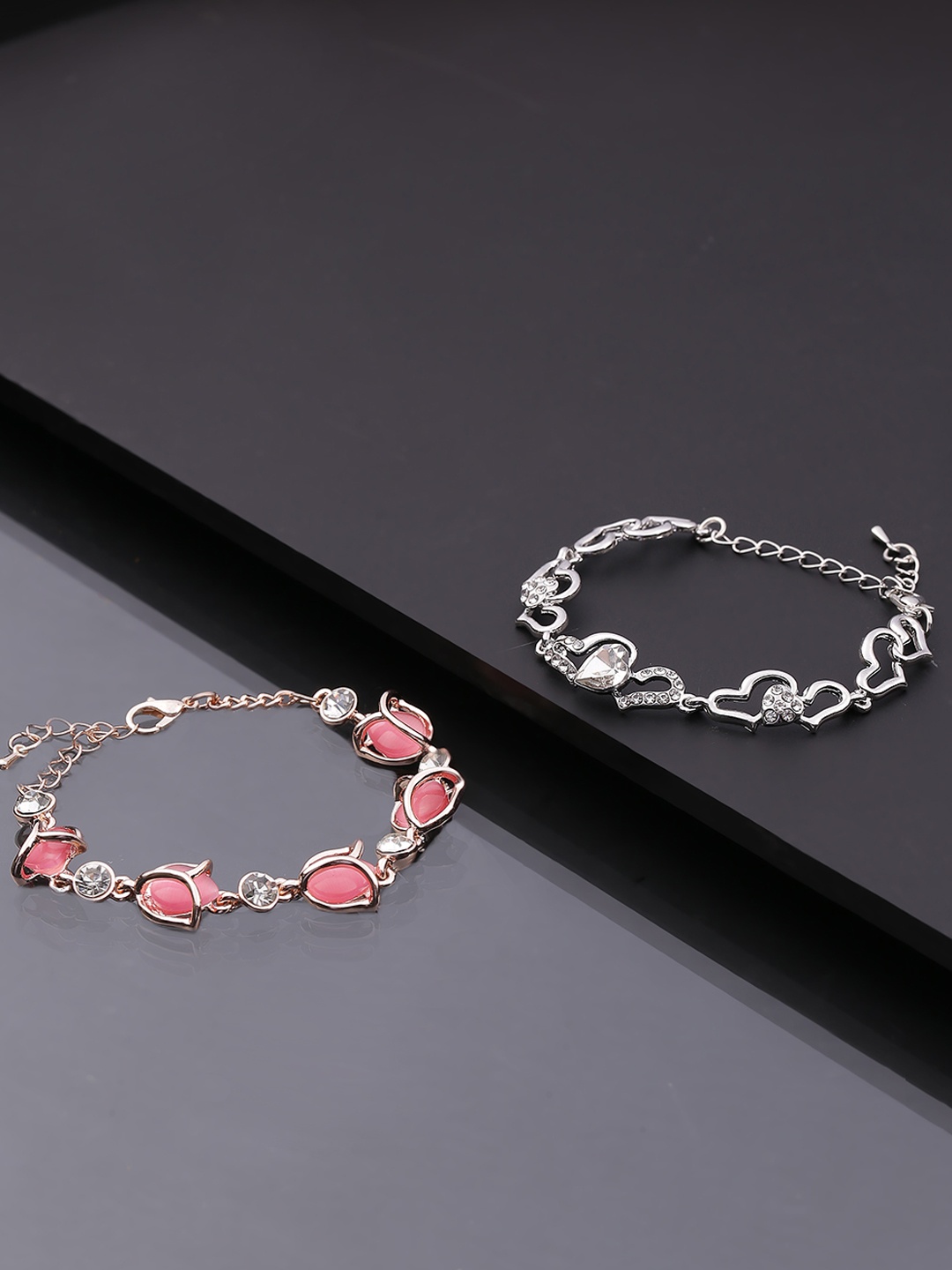 

Yellow Chimes Silver Set of 2 Link Bracelet
