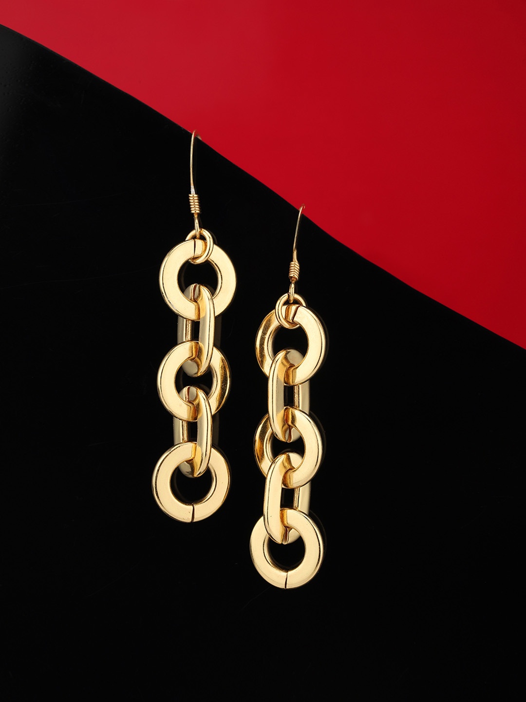 

Carlton London Gold-Plated Contemporary Drop Earrings