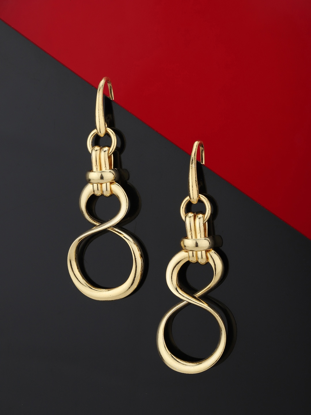 

Carlton London Gold-Plated Contemporary Drop Earrings