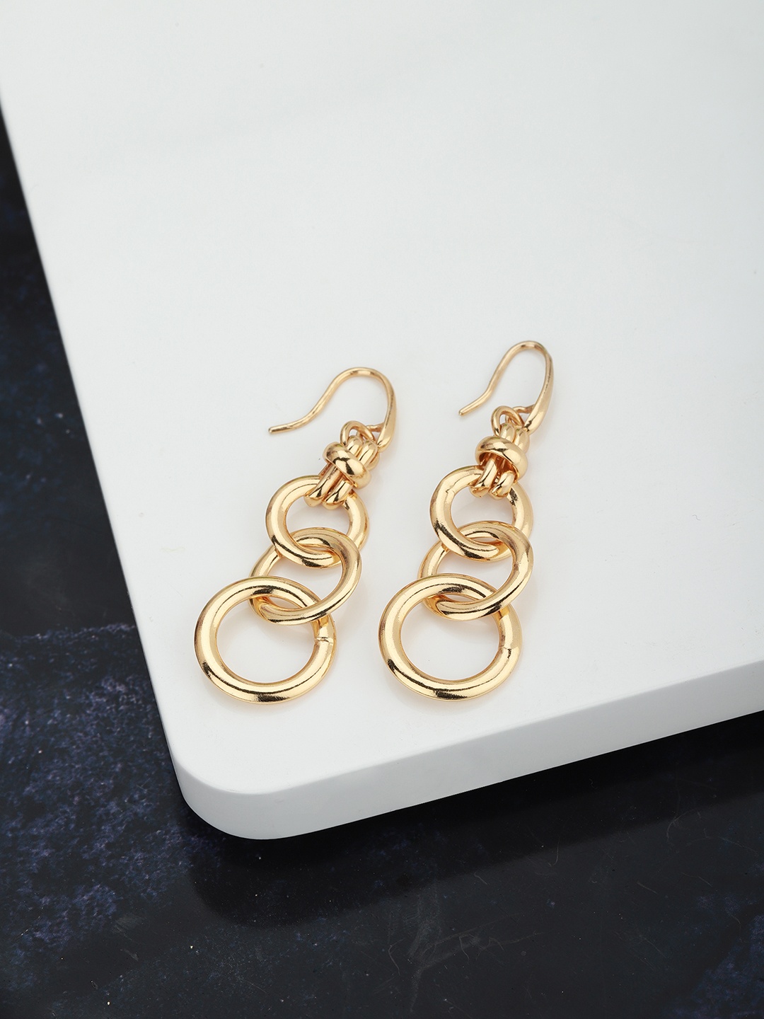 

Carlton London Gold-Plated Circular Drop Earrings