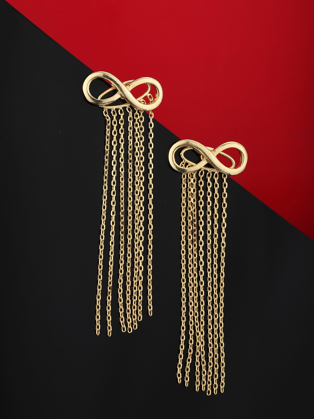 

Carlton London Gold-Plated Tasselled Contemporary Drop Earrings