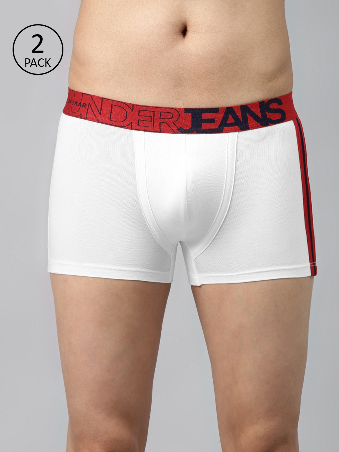 

UnderJeans by Spykar Men Pack of 2 White Solid Trunks 8907966432659