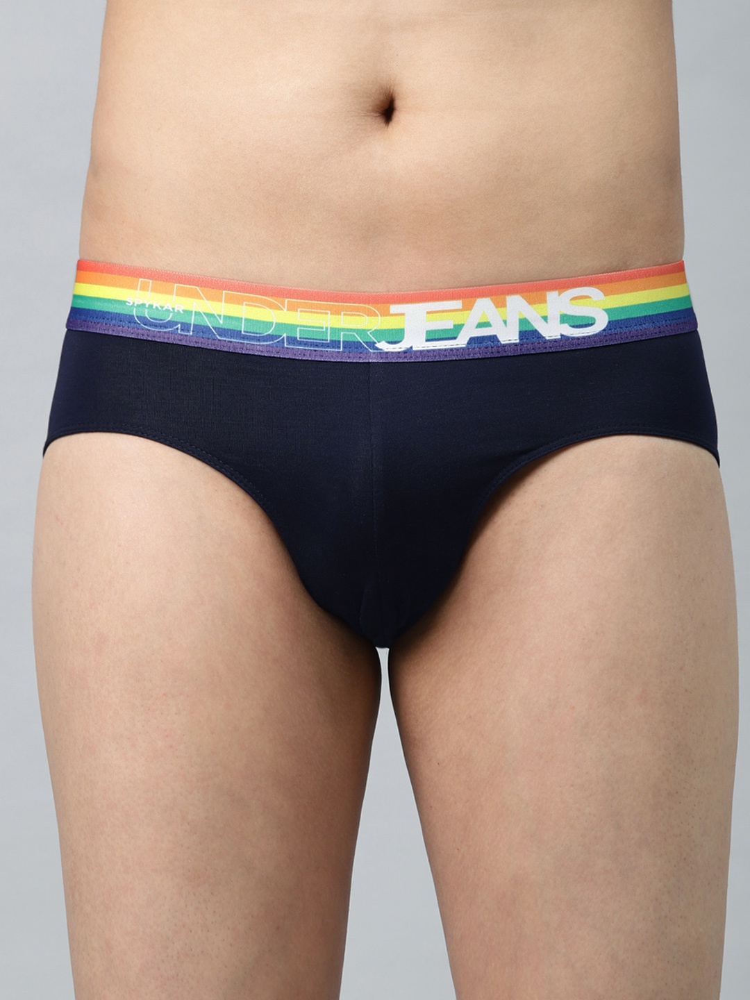 

UnderJeans by Spykar Men Navy Blue Solid Basic Briefs 8907966421752