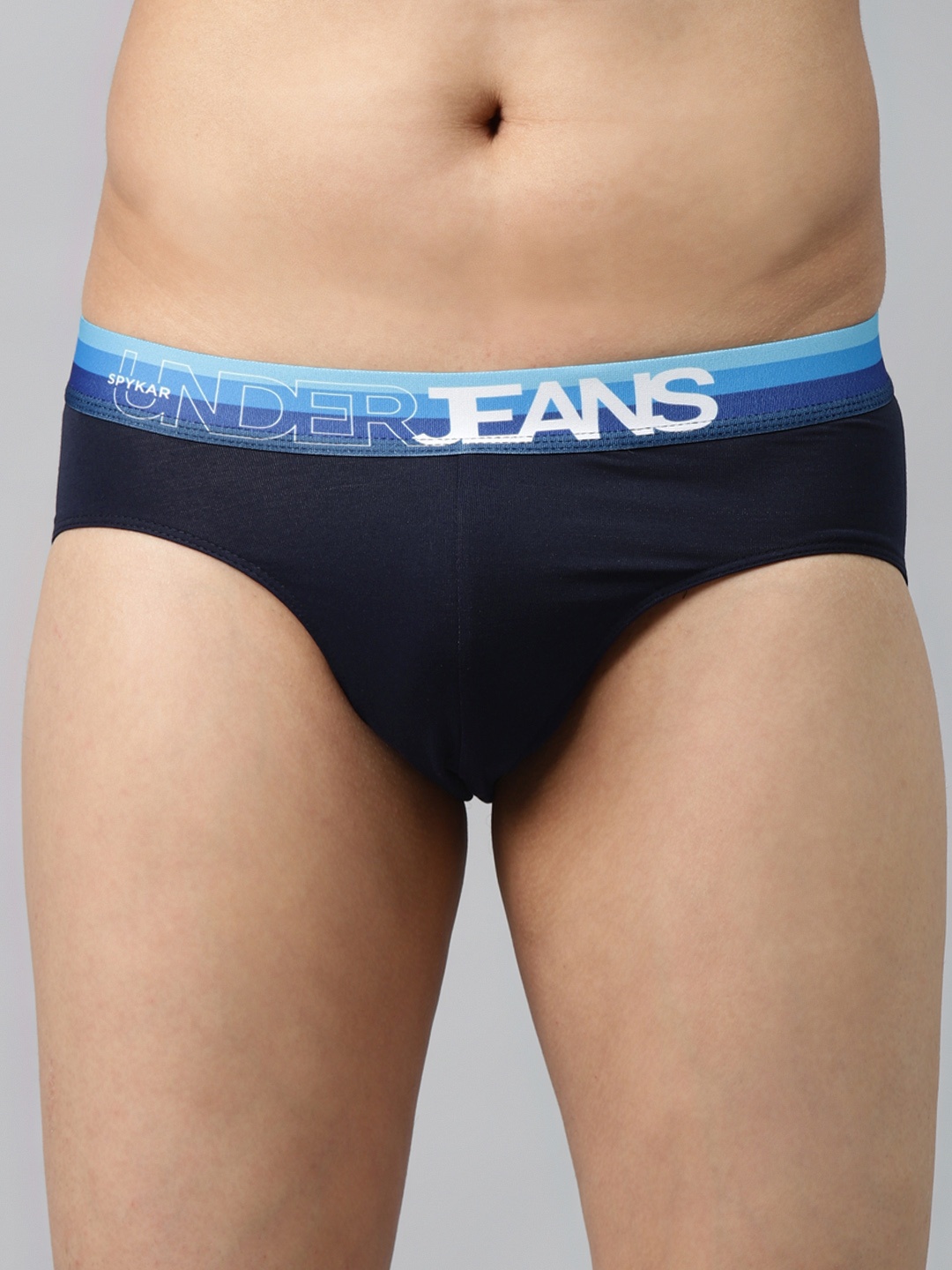 

UnderJeans by Spykar Men Navy Blue Solid Briefs 8907966421707