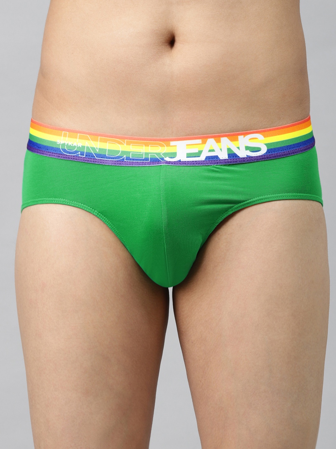 

UnderJeans by Spykar Men Green Solid Briefs 8907966421806