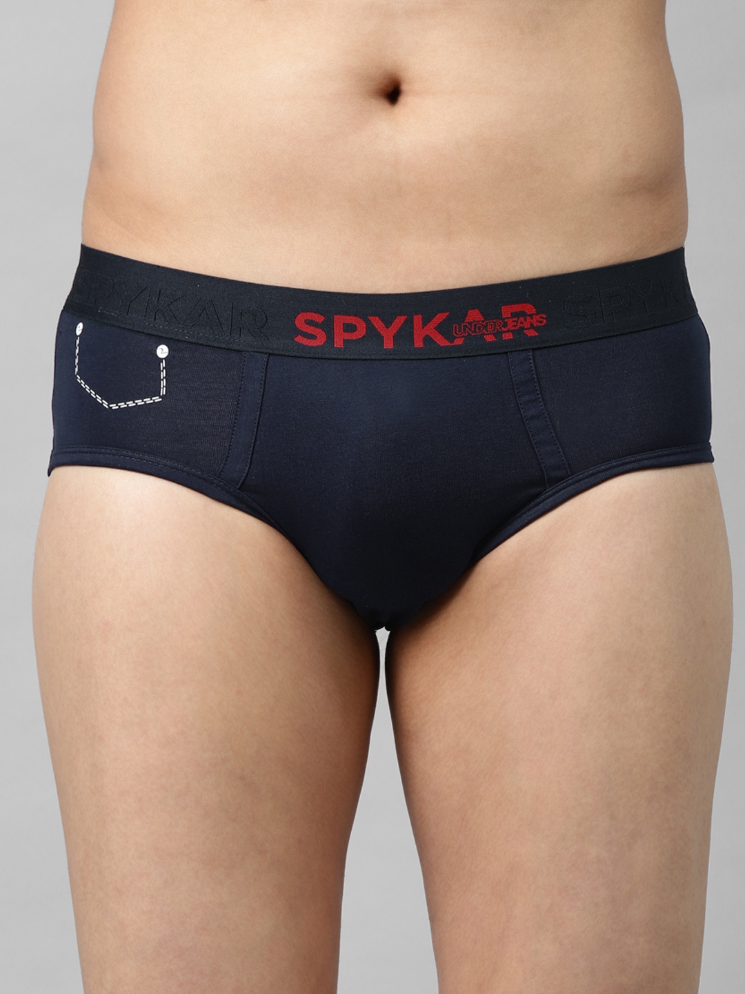 

UnderJeans by Spykar Men Navy Blue Solid Briefs 8907966421257