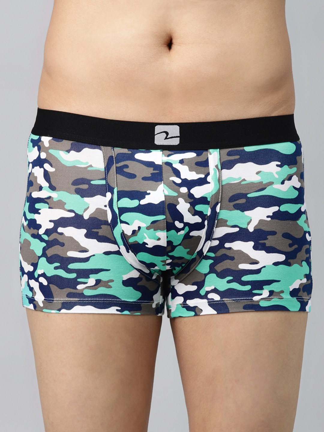 

UnderJeans by Spykar Men Green & Navy Camouflage Print Trunks 8907966425750