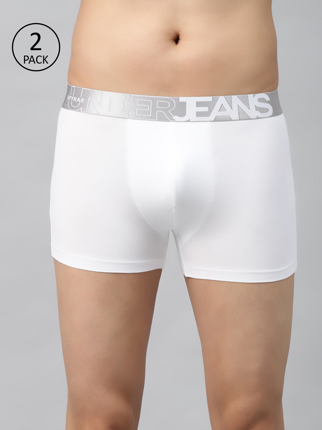

UnderJeans by Spykar Men Pack of 2 White Solid Trunks 8907966432659