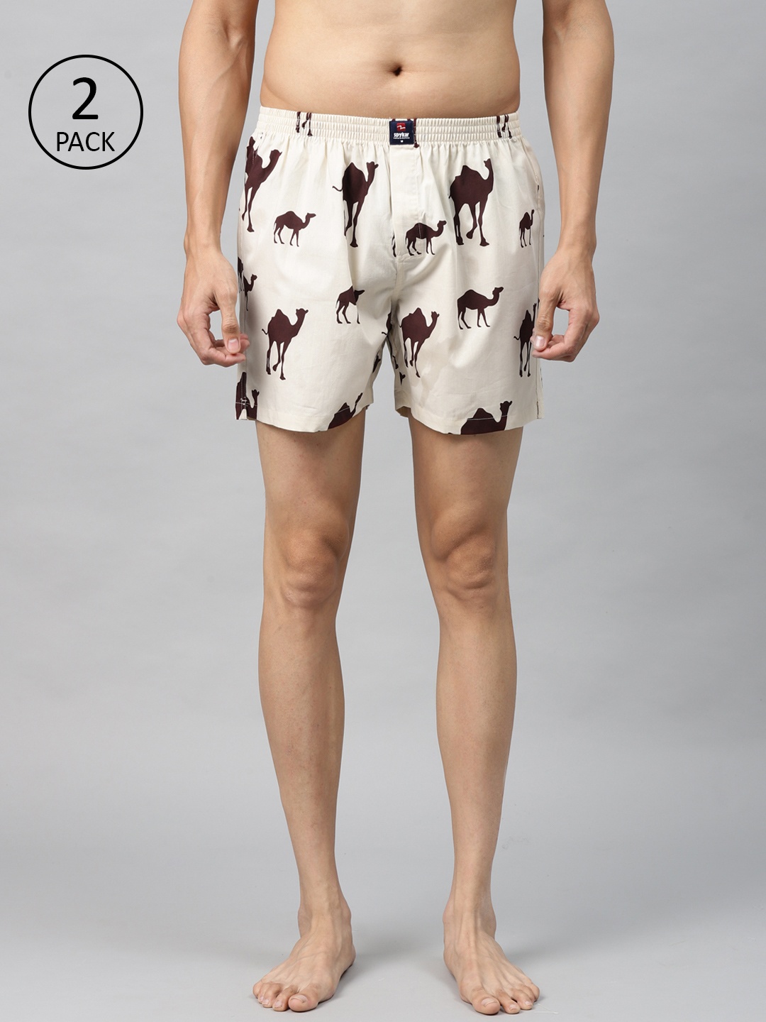 

UnderJeans by Spykar Men Assorted Printed Boxer, Off white