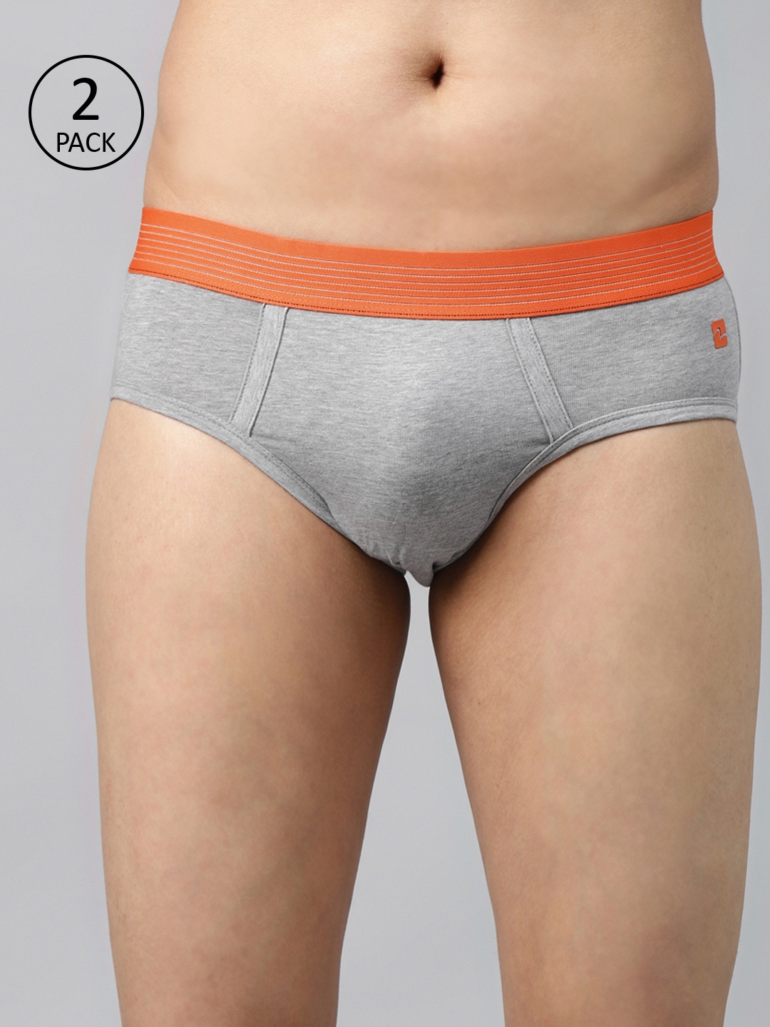 

UnderJeans by Spykar Men Pack of 2 Grey Melange Solid Briefs 8907966427952