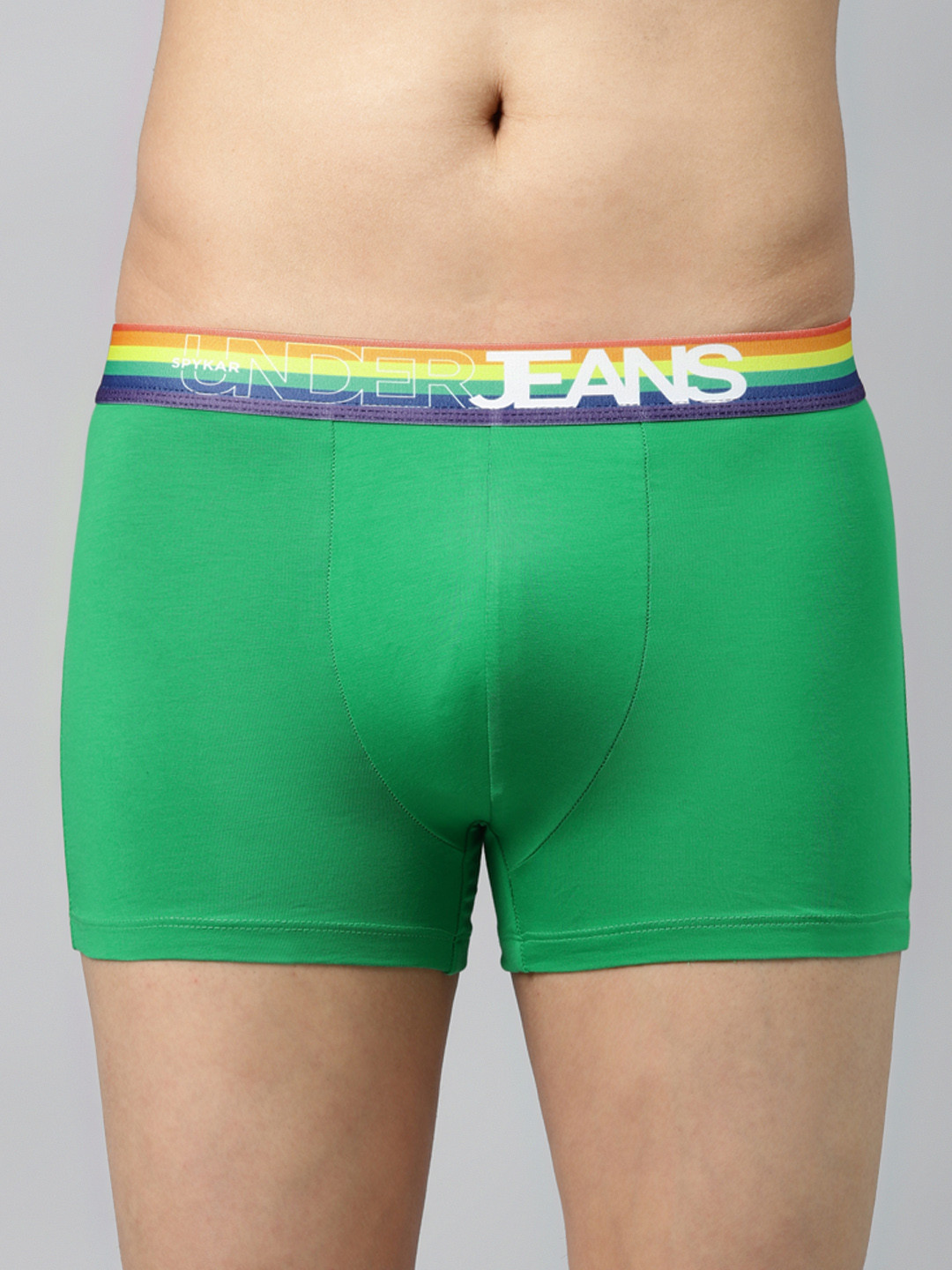 

UnderJeans by Spykar Men Green Solid Trunks 8907966424951