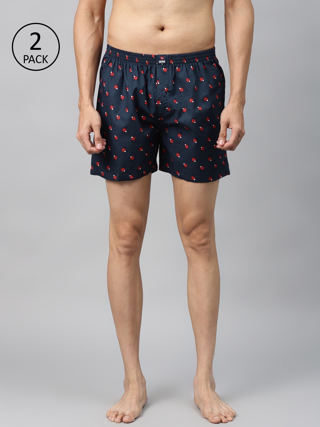 

UnderJeans by Spykar Men Assorted Printed Boxer, Navy blue