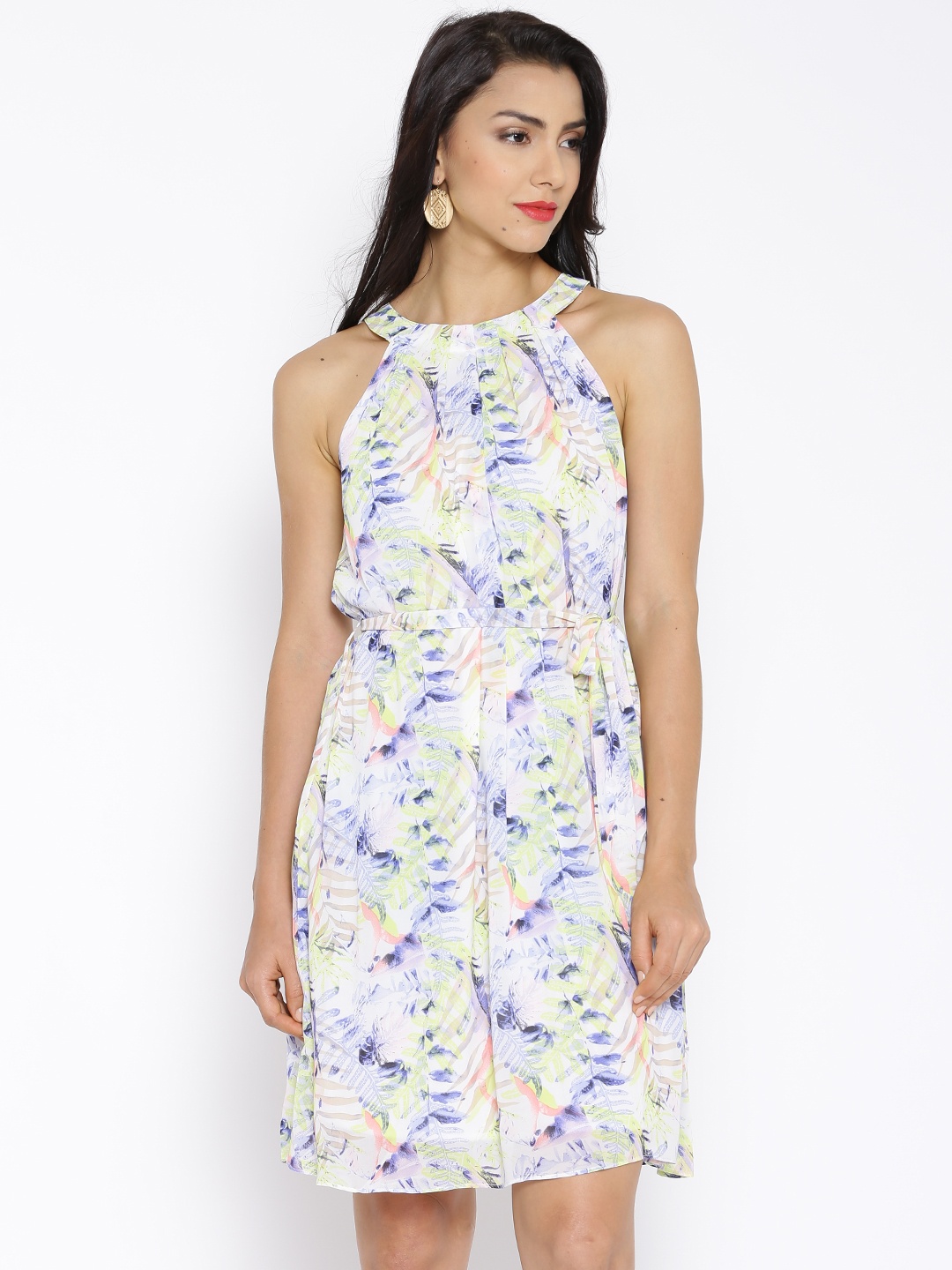 

Fashion Union Multicoloured Tropical Print Shift Dress, Multi