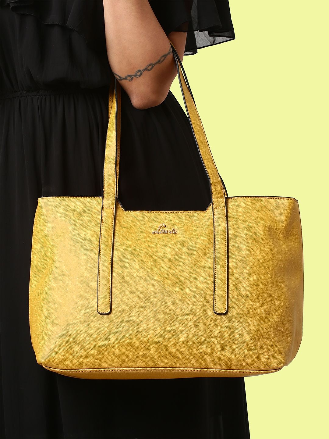 

Lavie Yellow Solid Shoulder Bag