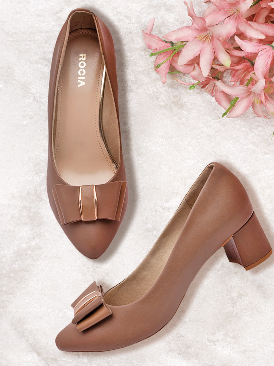 

Rocia Women Brown Solid Pumps