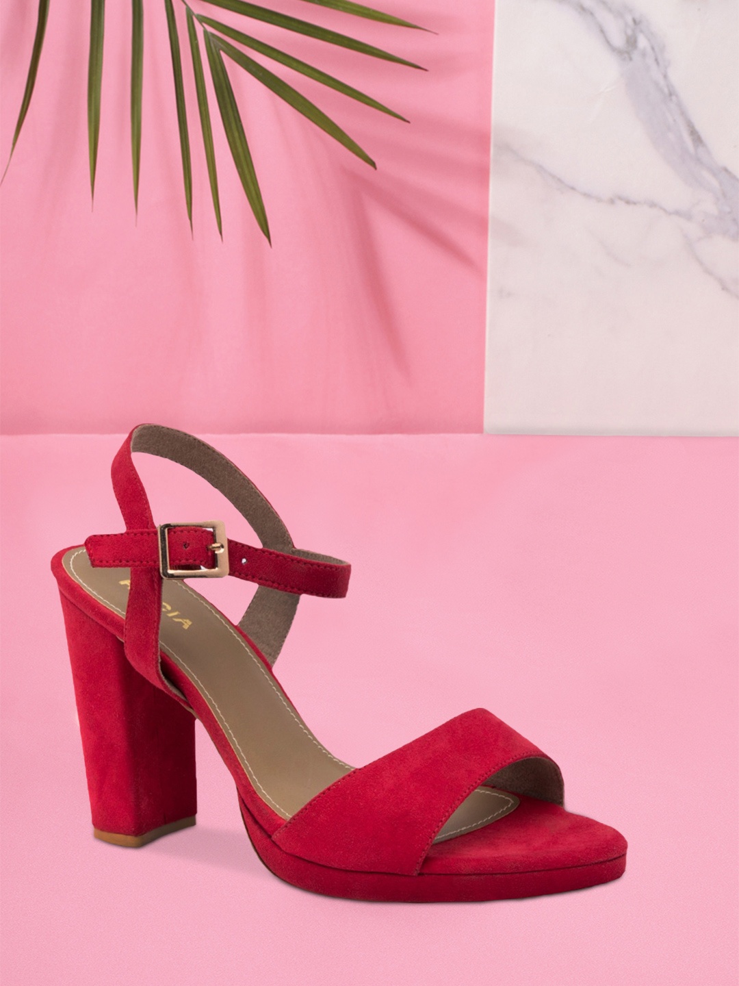 

Rocia Women Red Solid Block Heels
