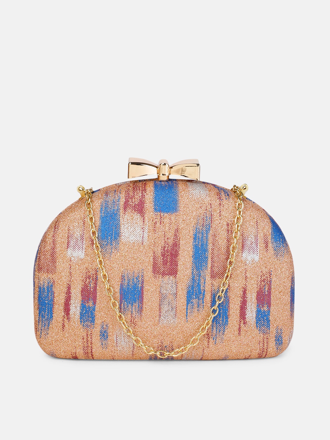 

DressBerry Women Pink & Blue Textured Clutch