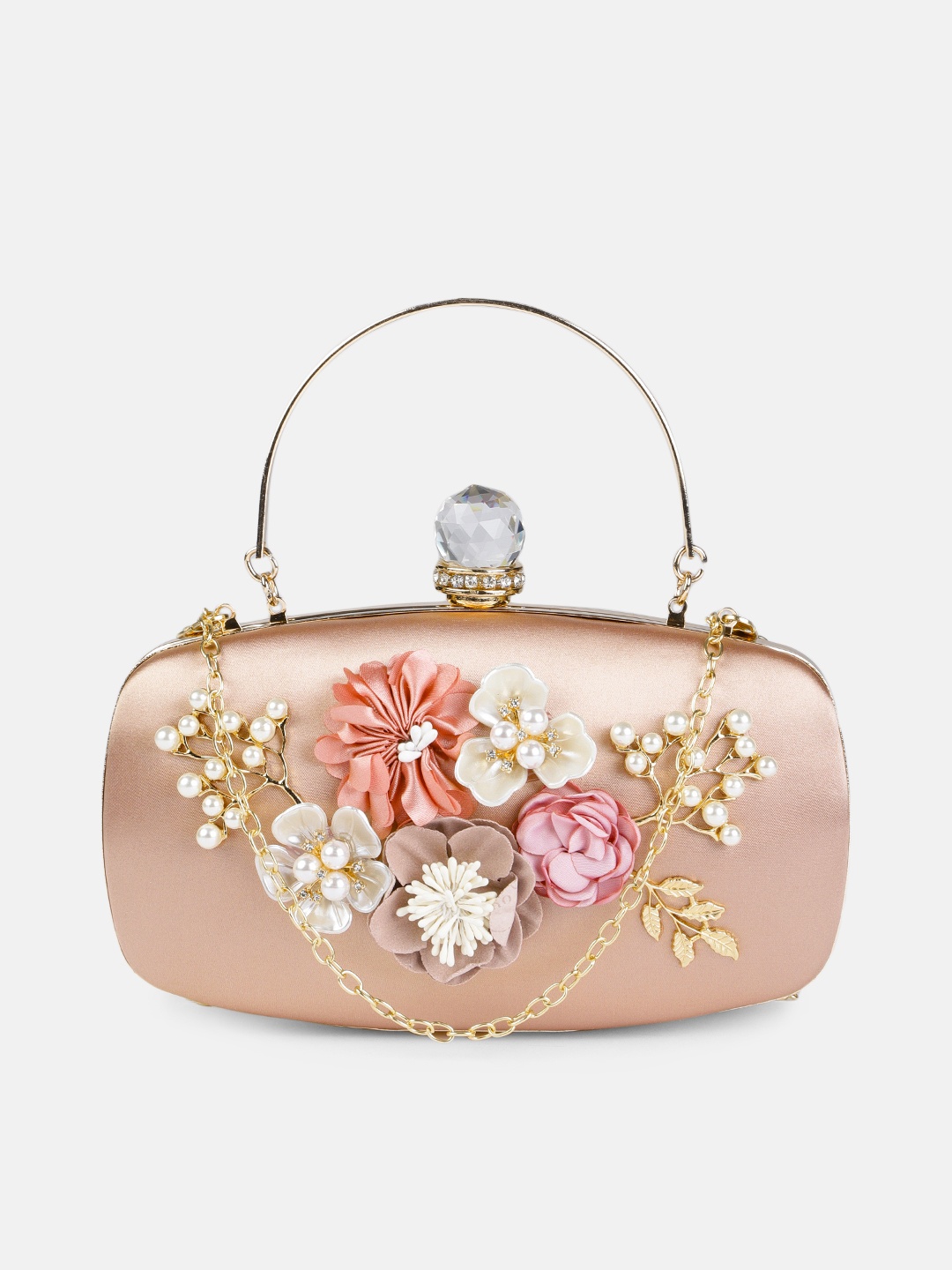 

DressBerry Rose Pink Embellished Box Clutch