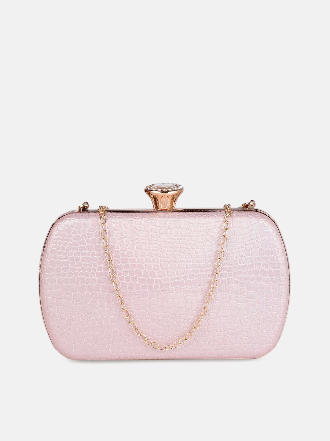 

DressBerry Pink Textured Clutch