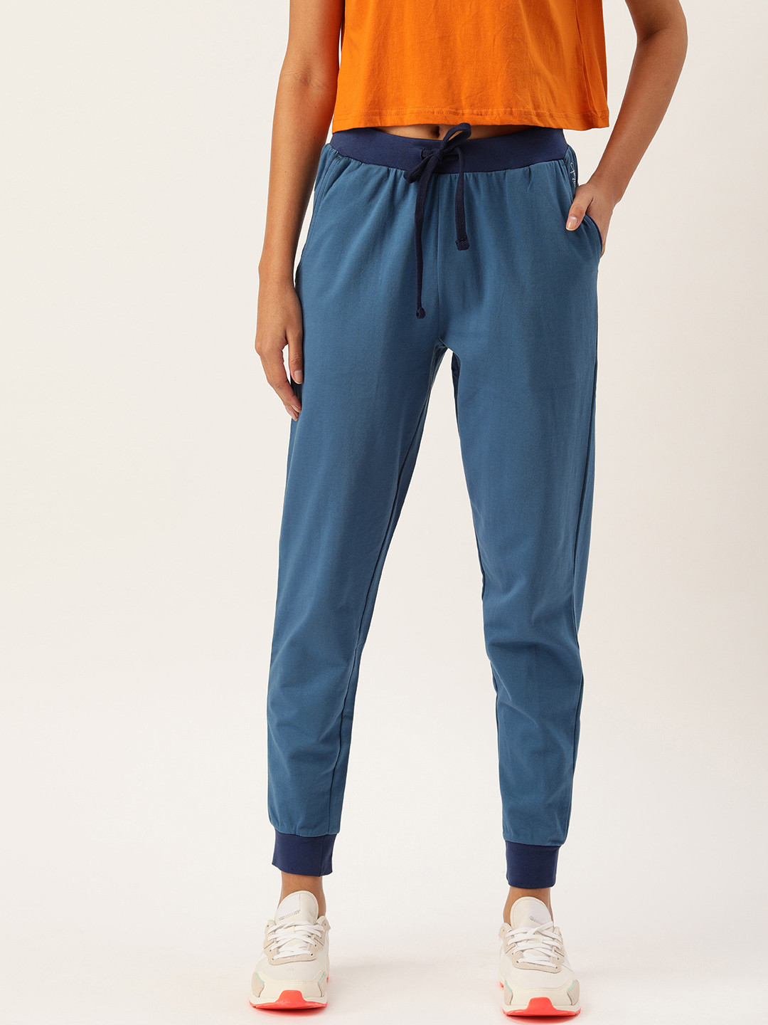 

Flying Machine Women Teal Blue Solid Joggers